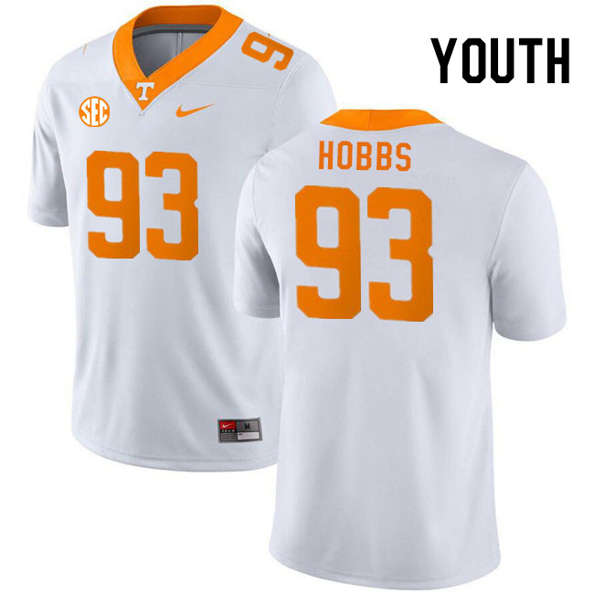 Youth #93 Daevin Hobbs Tennessee Volunteers College Football Jerseys Stitched Sale-White